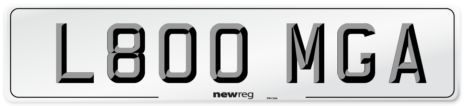 L800 MGA Number Plate from New Reg